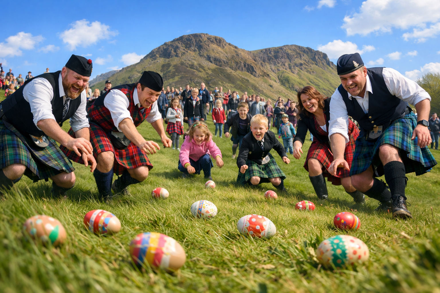 Skotske klani s barevnymi vejci